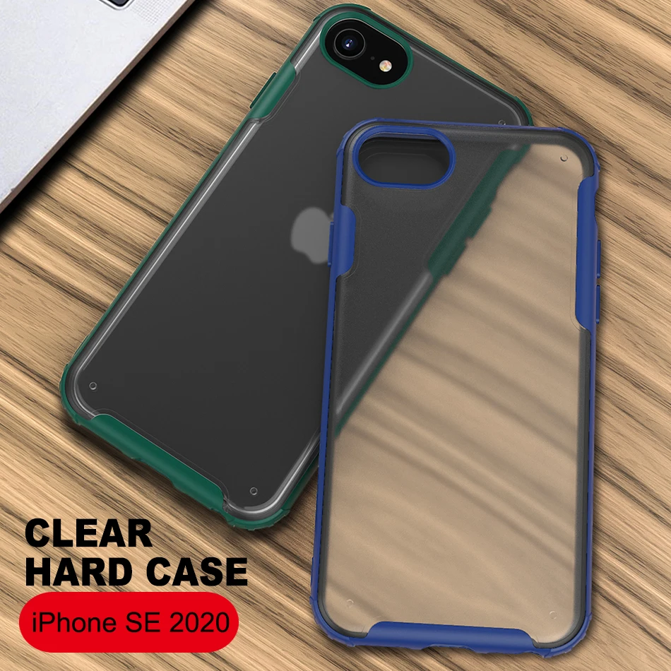 

SE 2 Phone Case for iPhone SE 2020 Case Cover Soft TPU Silicone Frame Matte Translucent PC Hard Case for iPhone SE 2 SE2