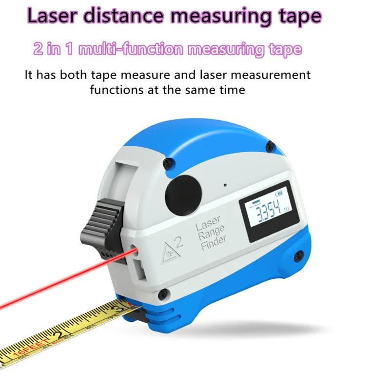 30m+5m Laser Distance Measure Tape Laser Ruler Range Finder LCD Digital