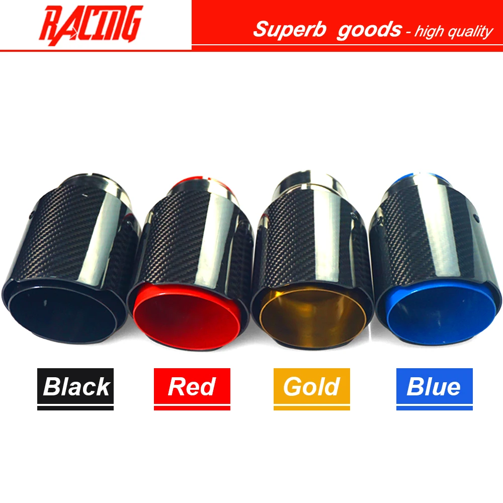 1 pcs Genuine Car Carbon Muffler Tip Exhaust System Universal Straight