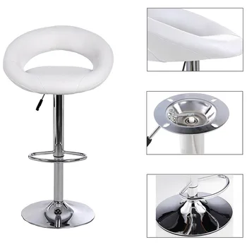 

2Pcs/Set Adjustable Bar Chair Lift Height 360 Degree Swivel for Bars Living room Kitchen Counters Barbershop Easy-to-clean