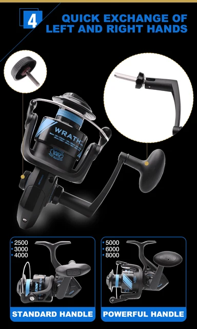 Penn Wrath Spinning Fishing Reel 2500/3000/4000/5000/6000/8000 2+1bb Gear  Ratio5.3:1/5.6:1/6.2:1metal Handle Reel Fishing Wheel - Fishing Reels -  AliExpress