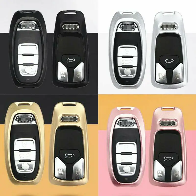 Car Auto Remote Metal Key Case Holder Cover With Key Chain For Audi A4L/A6L/Q5L/A3/Q3/Q7/A5A8