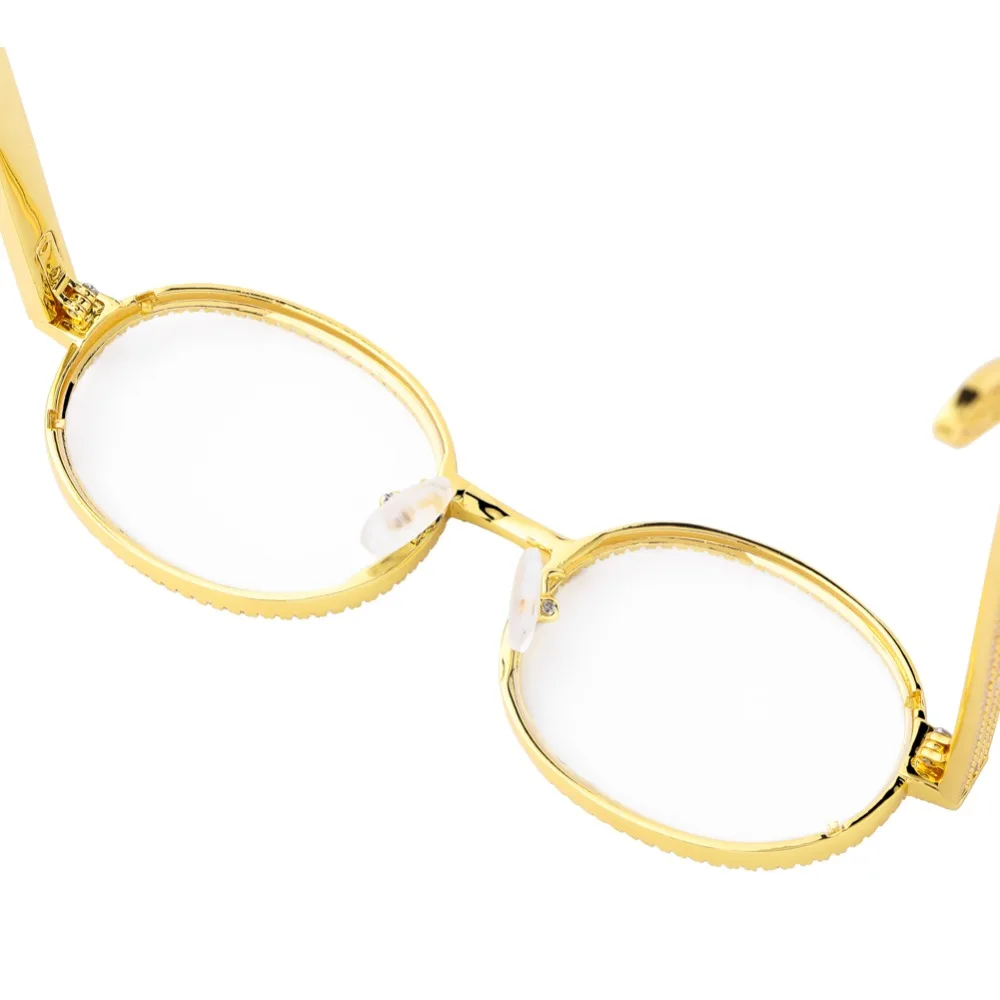 TOPGRILLZ Iced Out Золотые очки с покрытием Ретро Круглые Солнцезащитные очки для женщин Винтажные Солнцезащитные очки Bling кубический циркон хип-хоп ювелирные изделия
