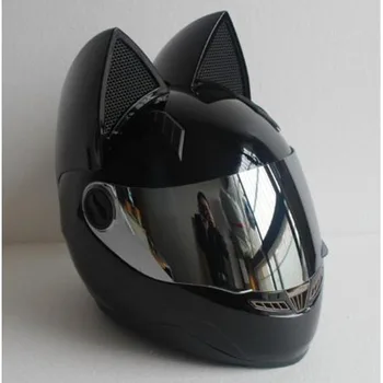 

Motorcycle Helmet Women Personality Capacete Fashion Motorbike Helmet Full Face Black Helmet