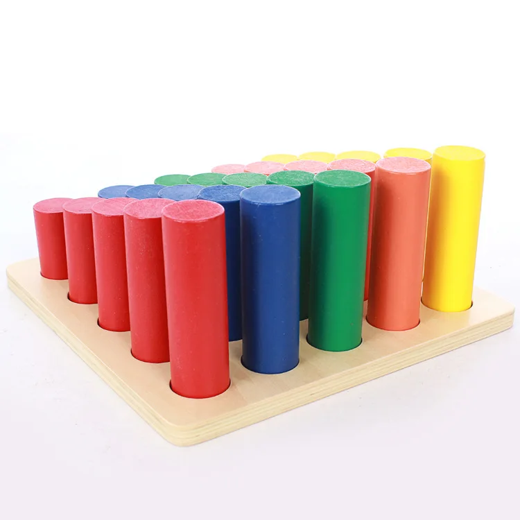 

Children Montessori Sensory Teaching Aids Cylinder Ladder Kindergarten Early Childhood Professional Montessori Training Aid