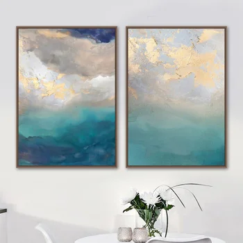 

Modern Paintings Abstract Blue Marble Wall Art Canvas Painting Nordic Posters And Prints Wall pictures For Living Room Decor