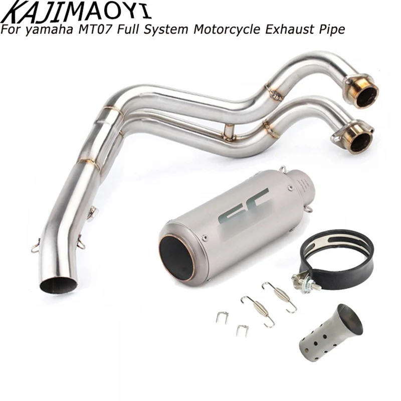 KAJIMAOYI MT07 FZ07 мотоцикл выхлопной полная система для MT-07 FZ-07 Tracer- с глушителем XSR700