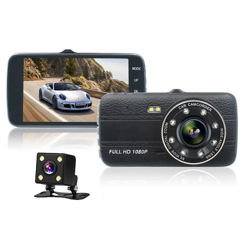 Full HD 1080P Автомобильный регистратор " ЖК-экран Автомобильный видеорегистратор камера 170 градусов широкий угол ночного видения заполняющий светильник видеорегистратор - Название цвета: 4 inch
