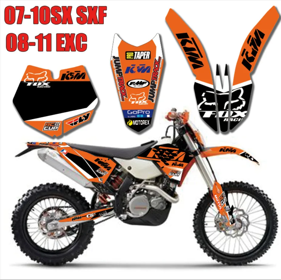 Заказанные акрилатовые наклейки для KTM 125 200 250 300 350 450 525 SX SXF 2007 2008 2009 2010 SX EXC XCF XC-F 2008 09 10 2011