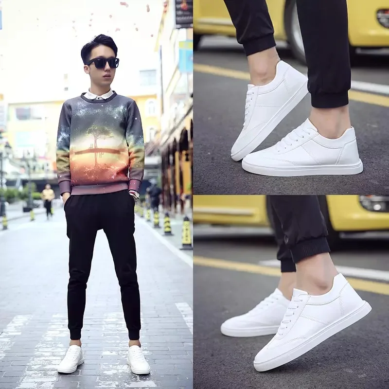 

New Style Elevator Shoes White Korean-style Students Casual Sport Sneakers MEN'S SHOES