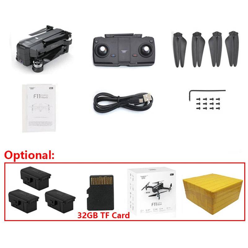 Камера KEELEAD SJRC F11 PRO беспилотники с GPS Wi Fi FPV 1080P/2K бесщеточный Квадрокоптер время