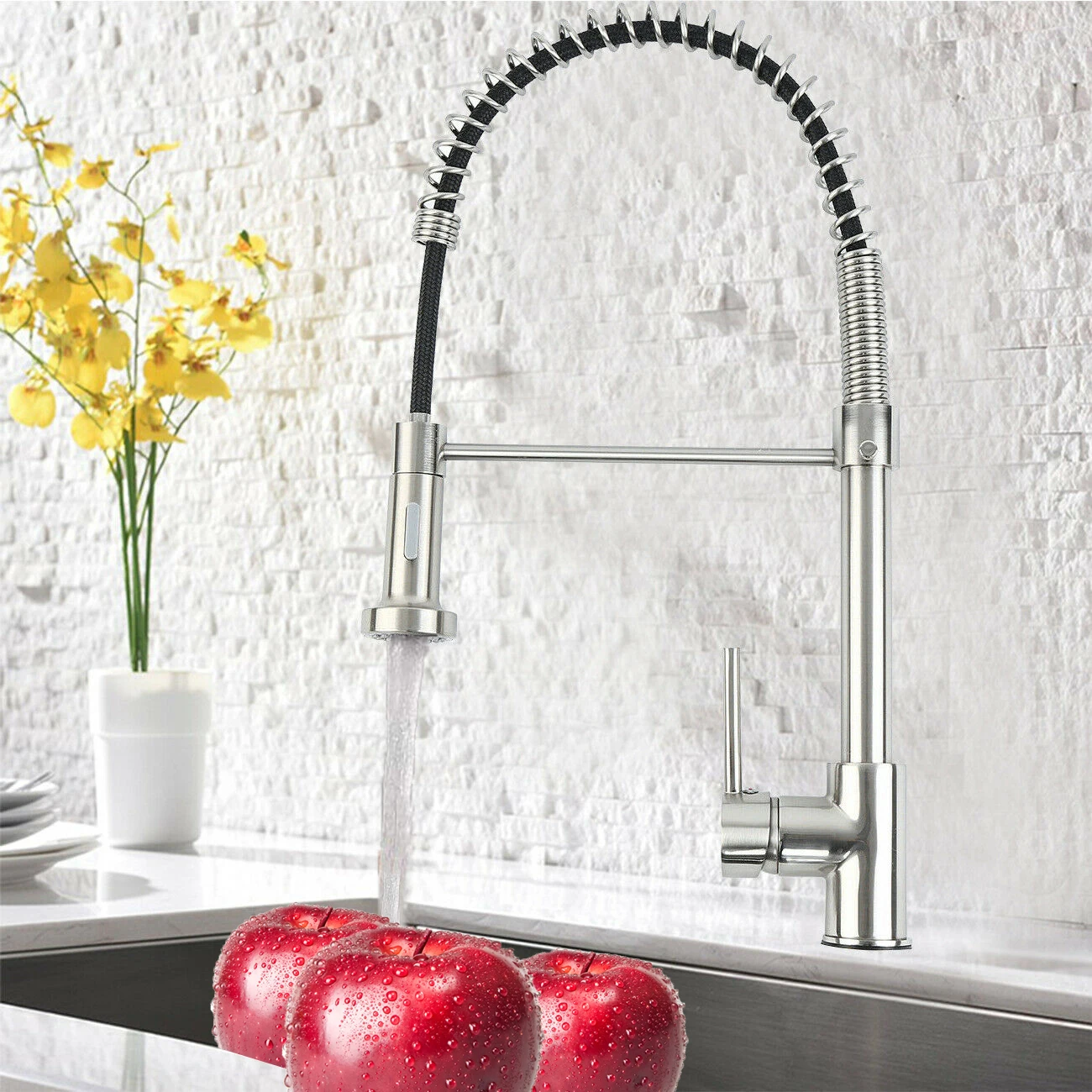 

Honhill 360 Degree Rotation Kitchen Faucet Pull Out Hot Cold Taps Dual Outlet Handheld Shower Kitchen Mixer Crane Mixer Tap