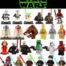 Star Wars Фигурки люк Лея чехол для сотового телефона Хан Соло эвоков Анакин Дарт Вейдер йода Jar Space Wars робот R2-D2 C-3PO строительные блоки StarWars игрушки