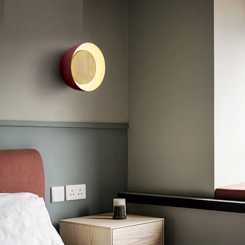 Новинка года, Скандинавская стена в современном минималистическом стиле, светодиодный светильник для гостиной, прохода, спальни, лампа macarons, круглая настенная лампа