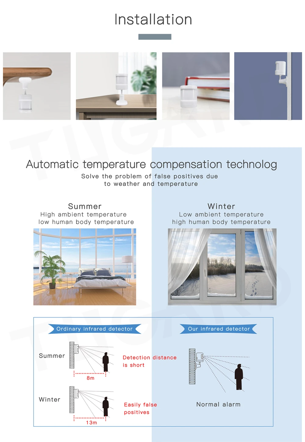 TUGARD P20 433MHz Wireless Anti-pet Infrared Detector Indoor PIR Motion Detector Sensor for WIFI GSM Home Security Alarm System panic button for seniors