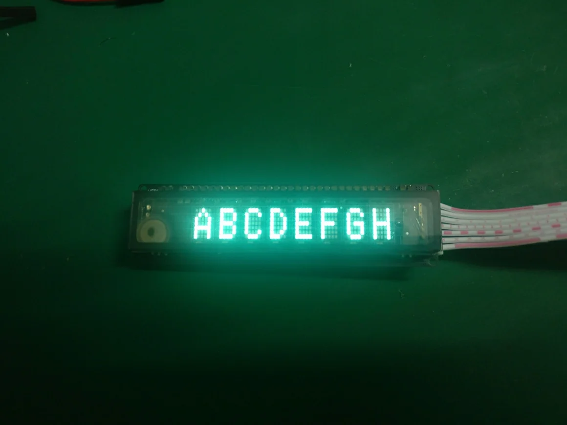 

Futaba 8MD06INKM VFD phosphor screen display module 8-bit 5x7 lattice VFD 8-MD-06INKM W/power transformer work with 3.3V DC