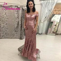 Сексуальное вечернее платье из шифона русалка вечернее платье 2019 платье Вечерние блестками Vestido De Noche, длинное платье, с вырезом лодочкой