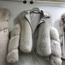 Меховая куртка Wonen, новая зимняя куртка из искусственного лисьего меха с длинным рукавом на молнии, Короткая Меховая куртка с локомотивом, Женское пальто высокого качества