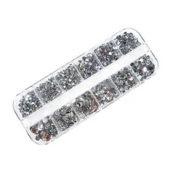 

5 Boxes Nail Rhinestones Kit Nail Rhinestones with 1 Piece 1 Pick up Tweezers