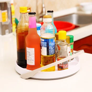 

Kitchen Storage Supplies Home Rotatable Seasoning Racks Storage Tray Pull-type Desktop Seasoning Jar Storage Rack