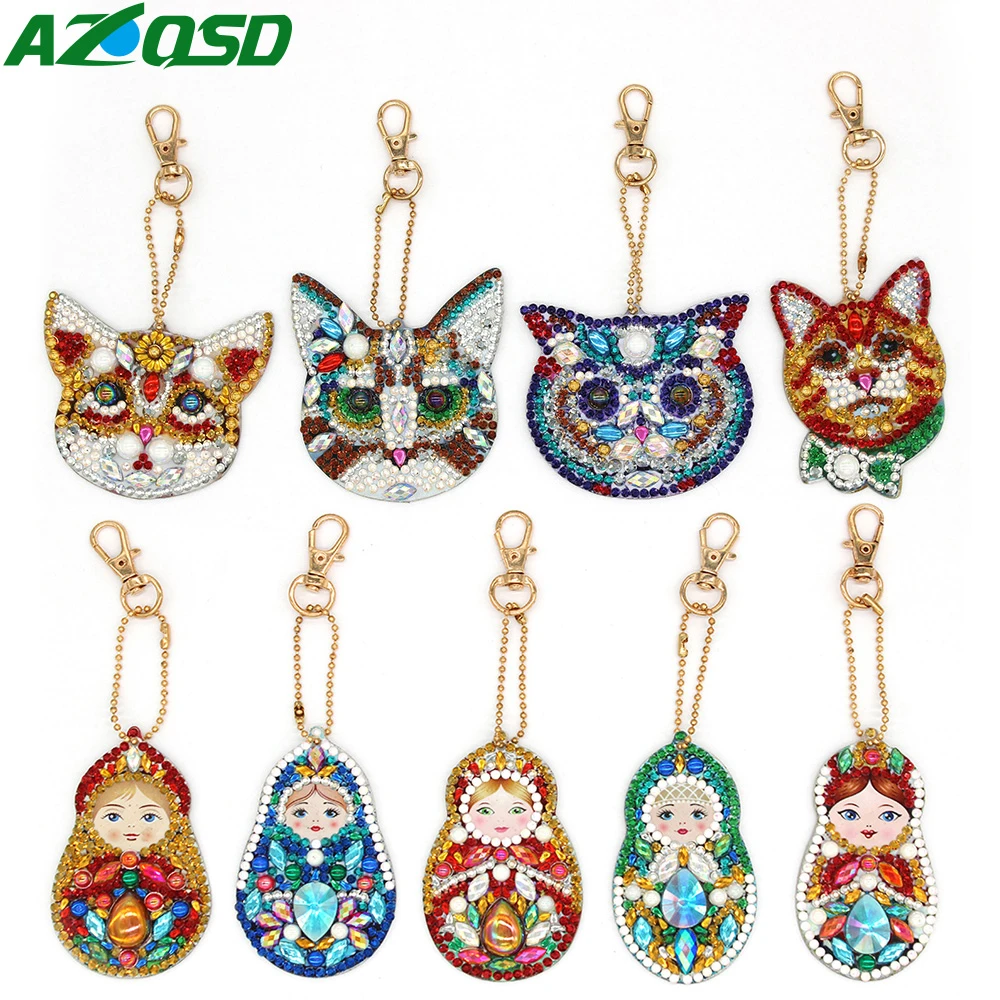AZQSD 5D DIY алмазная живопись брелок Подвеска полная дрель специальная форма женская