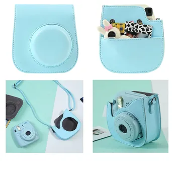 

Shoulder Camera Bag Protective Case Solid Color Forest Patterns Leather Camera Bag for Fujifilm Instax Mini 8 MINI 8+ 9