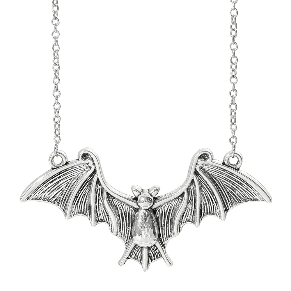 Vintage Gothic Bat Pendant Necklace Women Jewelry On The Neck Halloween Exaggerated Decoration Hip-Hop Accessories Gift For Girl | Украшения