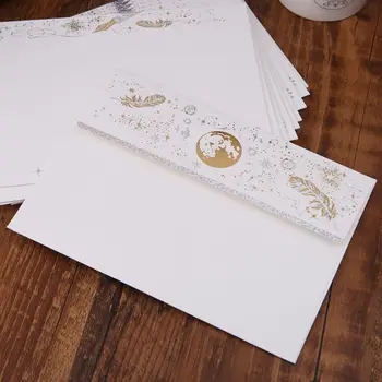 

10pcs Creative Bronzing Feather Envelope For Wedding Invitation Cards Gifts Stationery Letter DXAC