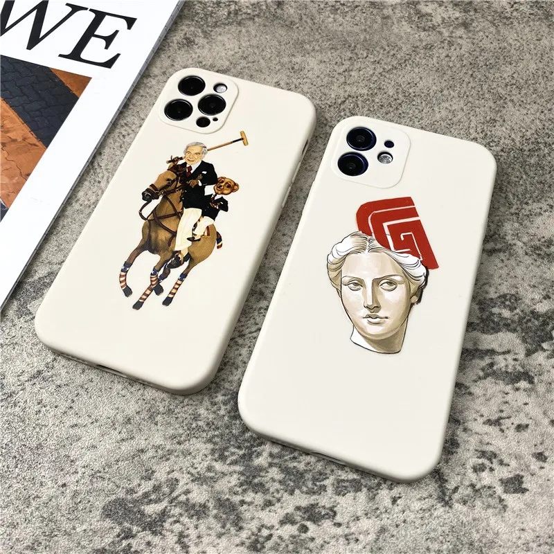 Luxury David statue soft Case For iPhone 11 12 Pro Max mini 7 8 6 6S Plus XR X XS MAX se Liquid silicone phone Cover fundas capa