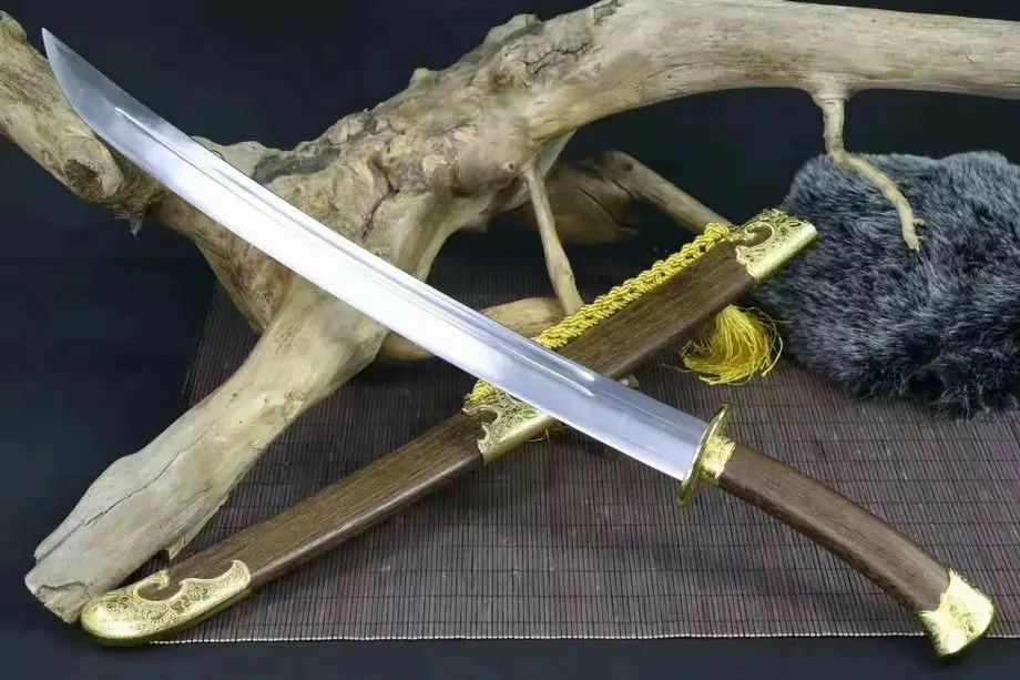Kung Fu Sword Sharp 60HRC High Manganese Steel Wushu Broadsword Qing Da Dao Can Cut Bamboo