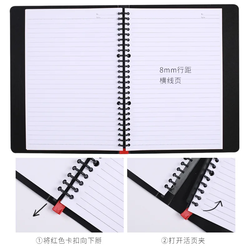Plastic Pp Surface Laptop Deconstructable Loose-leaf Notebook Business Notebook Thick B5 Horizontal Inner Core Replacement Noteb