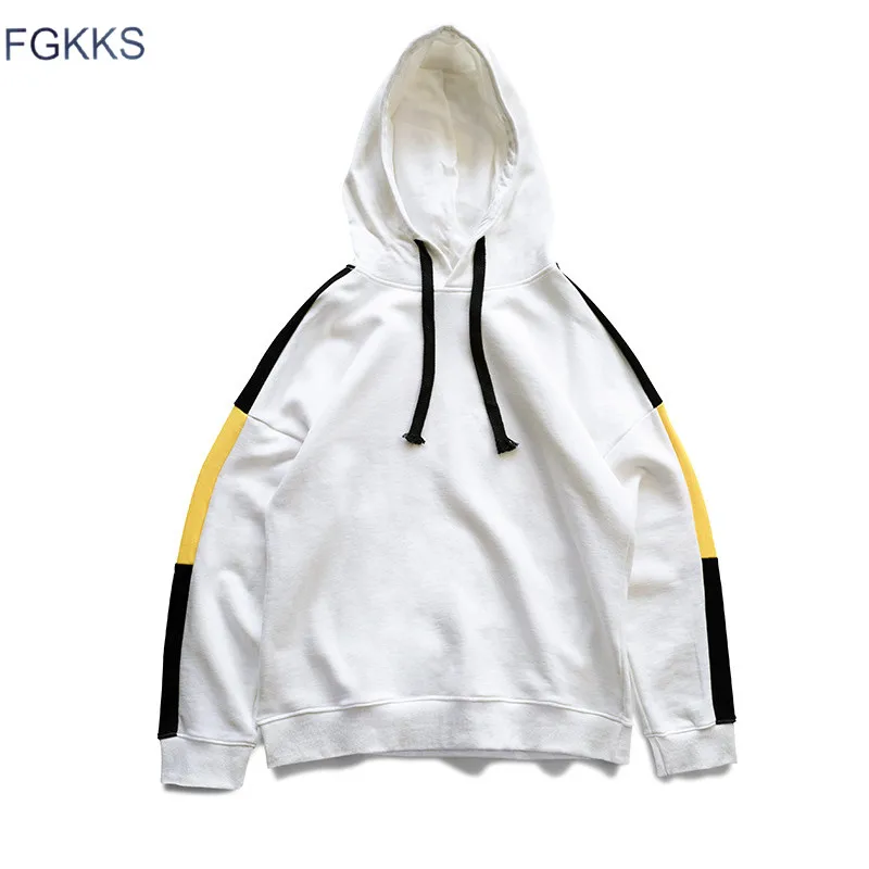 

FGKKS Men Hoodies Sweatshirts Street Hip Hop Men's Splice Hooded Sweatshirts Autumn New Male Brand Falling Shoulder Hoodie