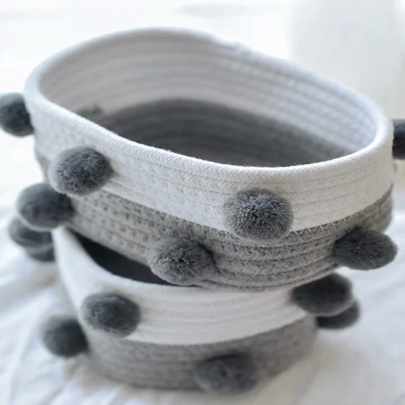 Pink receive basket cotton thread ball Nordic sitting room decorates sundry cosmetics to store basket indoor household articles