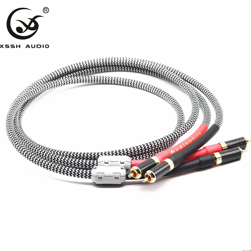 XSSH аудио HI end HiFi высококачественное видео DIY 8N OFC медный 2 ядерный посеребренный RCA