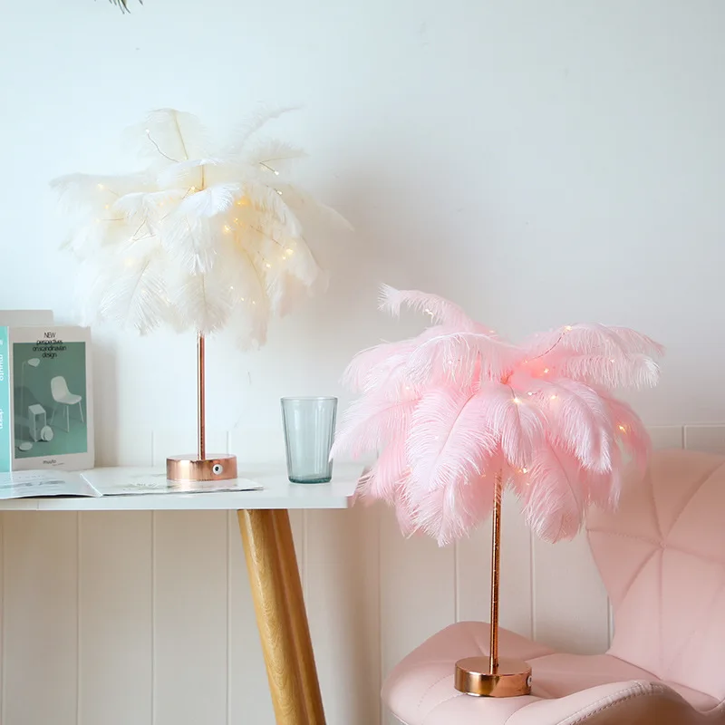 feather table lamp shade