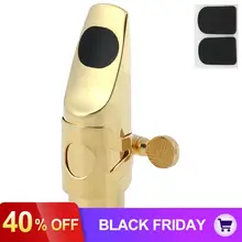 Профессиональный позолоченный металлический сопрано саксофон мундштук 5 для классической музыки+ Mouthpiec колодки Подушка саксофон Запчасти Аксессуары