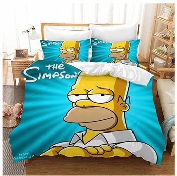 

Cartoon Comedy The Simpsons 3d Bedding Set Boys Girls Bed Linens Bedclothes Duvet Cover Set Pillowcase Twin Full Queen King Size