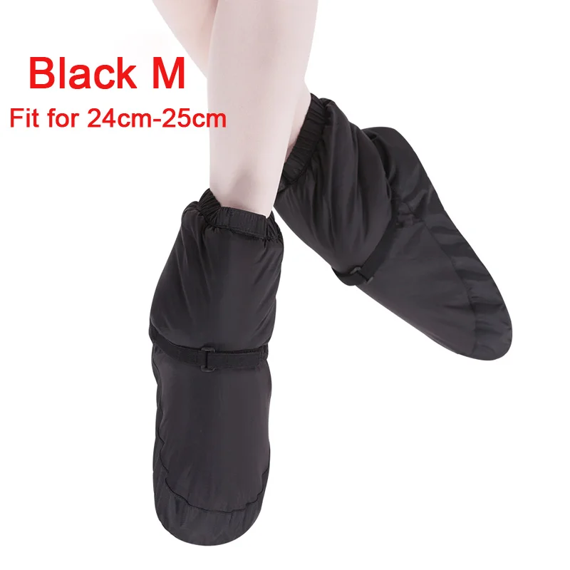 Elasta Bootie; теплые балетки для женщин; Танцевальная обувь; зимние теплые пуховые сапоги для женщин; Цвет фиолетовый, черный - Цвет: Black M
