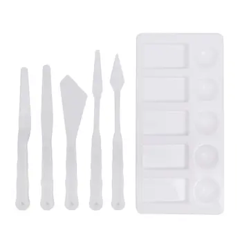 

6PCS/Set Plastic Painting Knife Spatula Palette Knife Oil Painting Accessories Color Mixing for Oil, Canvas, Acrylic