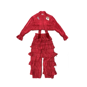 

Baby Girl Jazz Dance Costume Children Girl Catwalk Hip-hop Hiphop Set Drum Performance Outfit Clothes for Children Pullover