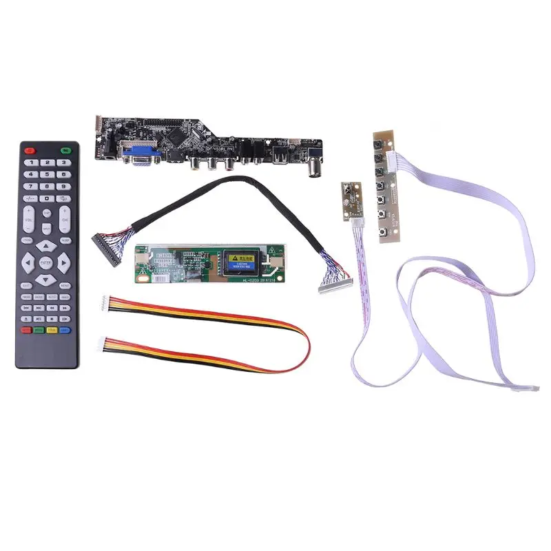 V56 универсальная плата драйвера контроллера ЖК-телевизора ПК/VGA/HD/USB интерфейс + 7