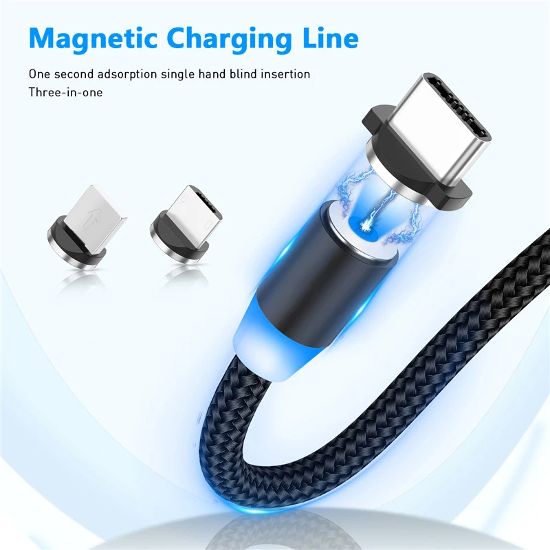Магнитный USB кабель типа C для iPhone 11Pro Micro шнур быстрой зарядки Samsung Huawei