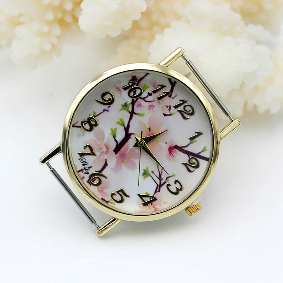 Watch Accessories Shsby Diy Personality Watch Header Gold Flower Head
