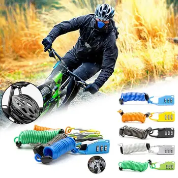 

Durable Bicycle Helmet Lock 3 Digit Portable Spring Anti-theft Bicycle Code Lock Password Combination Motorcycle Security Lock