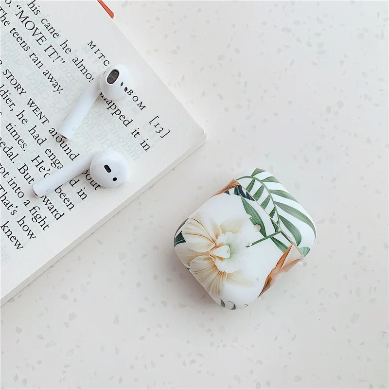 Свежий зеленый лист цветок чехол для apple airpods матовый Силиконовый чехол Цветочный беспроводной bluetooth наушники уха pod КРЫШКА зарядная сумка