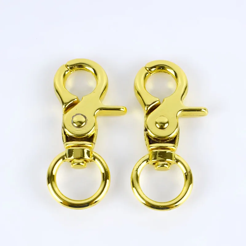 gold 25 шт., металлическая пряжка для сумки, брелок для ключей, застежка-карабин, поворотный триггер, зажимы, пряжки, крючки для сумок, аксессуары для самостоятельного подключения, H4-1 - Цвет: gold