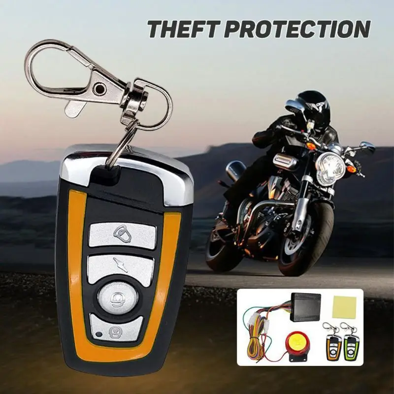 Motorcycle Bike Anti-Theft Remote Control Alarm System Horn Alarm Bi-Color B36B