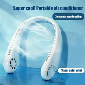 

2In 1Mini USB Portable Fan Neck With Rechargeable Battery Ultra quiet wind Wearable Fan handheld Air Cooler Conditioner for Room