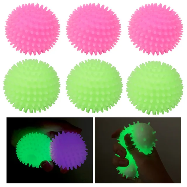 New TPR Flour Vent Ball Luminous Flour Ball Tofu Ball 6cm No Net Burr Pinch Music Decompression Ball  Glow In The Dark 1