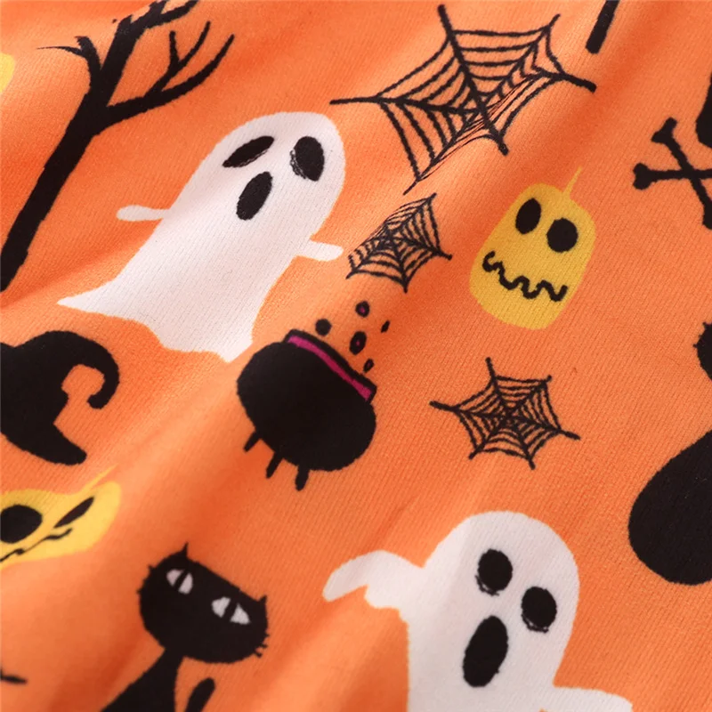 2020 Autumn Newborn Baby Boys Girls Ghost My 1st Halloween Pumpkin Letter Print Long Sleeve Hoodie Romper Jumpsuits Costume